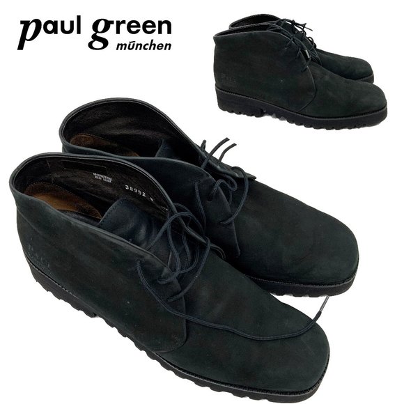 Paul Green Shoes - Paul Green Lace Up Black Suede Ankle Boots Sz 6/38